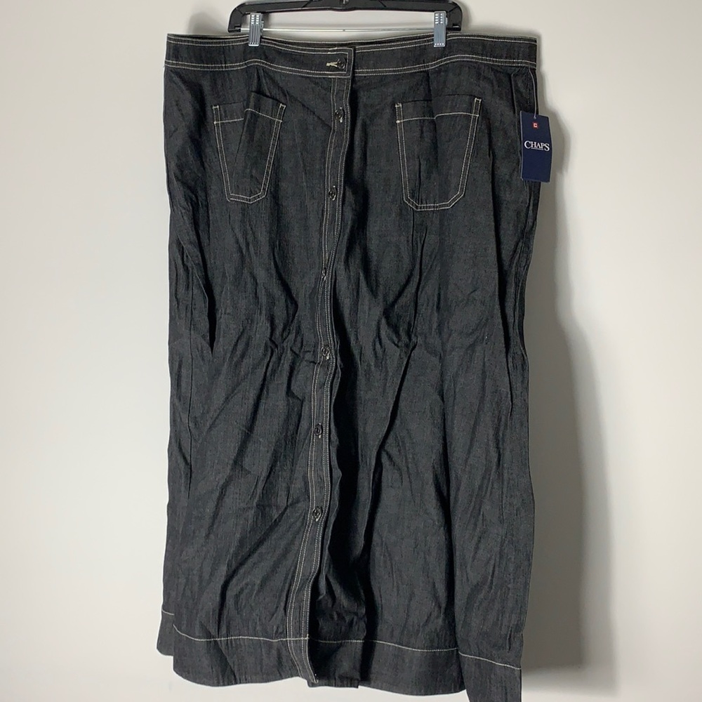 Chaps A-line denim maxi skirt